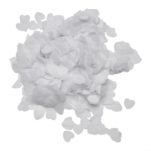 Drivstraw Lot de 10 000 confettis en papier de soie biodégradable en forme de cœur blanc romantique pour mariage, fête d'anniversaire, décoration de...