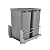 Rev-A-Shelf 53WC-2150SCDM-217 Double 50-Quart Undermount Kitchen Cabinet Pullout Waste Containers with Soft Close, Gray