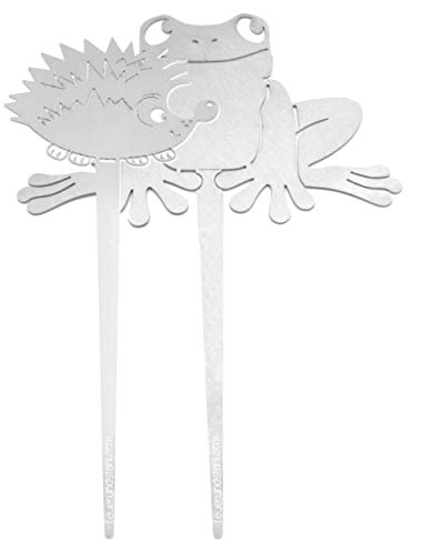 Dekostecker-Set Frosch/Igel aus Edelstahl Cover