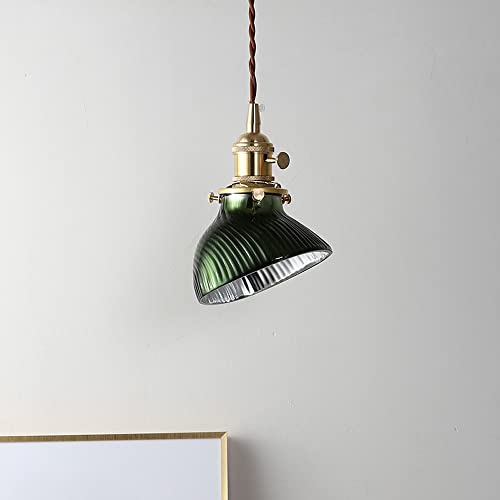 Luminaires de lampes de suspension en verre japonais LED et cuivre