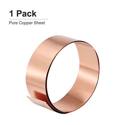 DTGN 1000x50x0.2mm(LxBxT) Reinkupfer Blätter - 1Pack - Gut für Herstellung Maschinen Teile - Metall Kupfer Platten