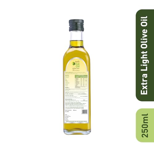Image of Gaia Extra Light Olive Oil(250 Ml) Zero Cholesterol, Low Saturated Fat, Good for Frying, Roasting, Baking and All Indian Cusines,Enhanced Taste and Flavor, Helps Reduce Bad Cholesterol