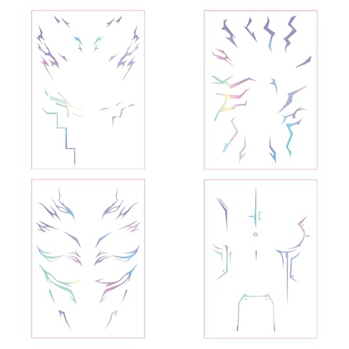 Purple Temporary Tattoo Patterns – Realistic Waterproof Body Art for Cosplay, Halloween, and Party Makeup 4PCS