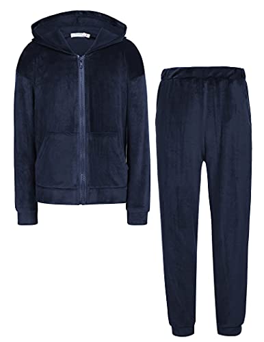 Greatchy Kids Girls Sweatsuit Set Velour Long Sleeve Zipper Hoodie And Pants Sport Sweat Suits 2 Piece Tracksuits Outfits #TOP6