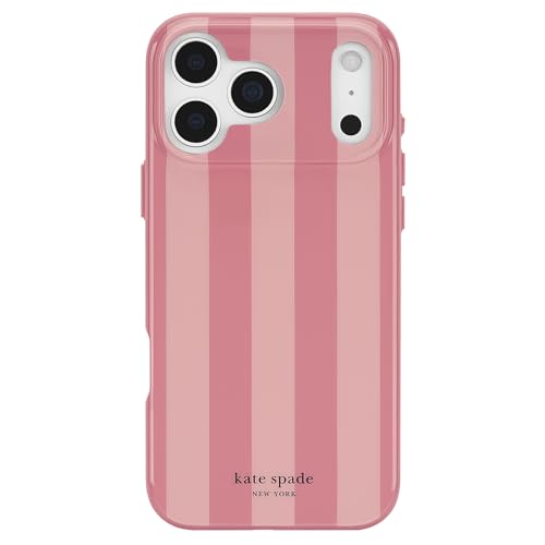 Image of kate spade new york iPhone 17 Pro Max Case - Compatible with MagSafe - Designer Phone Case - Stripe Rose Coral