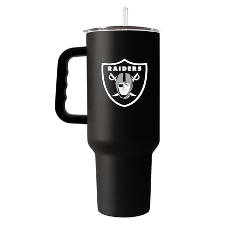 FANMATS NFL Oakland Raiders Stainless Steel 40 oz Handle Tumbler 40 Fluid Ounces | Team Color | Straw & Lid Included