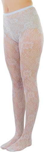 Image of ToBeInStyle Women's Elegant Floral Lace Inspired Spandex Net Full Length Tights