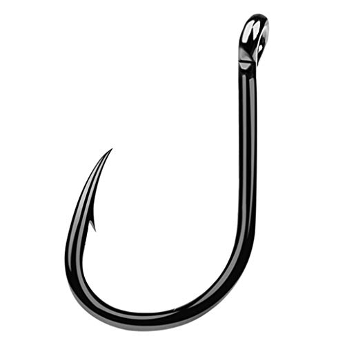 HoSayLike anzuelos de Pesca, Corchos, flotadores y anzuelos de Pesca,anzuelos de Pesca,anzuelos de Pesca mar, Ganchos de Pesca Negro Acero al Carbono Fishook 200pcs Ise Nigeria Hook Jig Hooks (D)