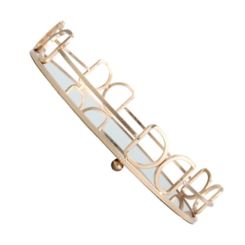 BESPORTBLE Bandeja Decorativa de Espejo Dorada Grande para Decoración del Hogar, Bandeja de Almacenamiento Multifuncional para Sala de Estar y Escritorio, Porta Cosméticos y Frutas