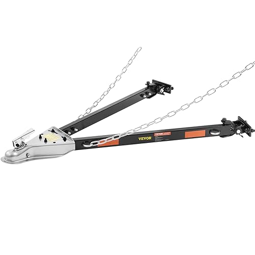 VEVOR Tow Bar, 5500 lbs Towing Capacity with Chains, Powder-Coating Alloy Steel Bumper-Mounted Universal Towing Bar, Coupler Fits 2-Inch Ball Hitch, 39.4-Inch Opening Width, for RV Car Trailer Truck by VEVOR - Used condition - US$64.17