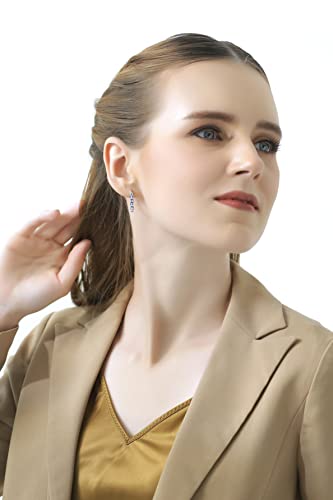 Sterling Silver Hoop Earrings, Birthstone Earrings, Oval and Princess Genuine or Synthetic Gemstone Earrings, Earrings for Women, Fashion Earrings, Trendy Earrings, Hoops Earrings for Women2