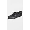 Sebago Portland Crazy H Boat Shoes - Patterned & Distressed Waxed Leather Mocassins with Leather Sock Lining and Non-Marking, Non-Slip Rubber Outsoles