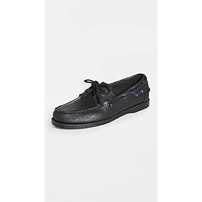 Sebago Portland Crazy H Boat Shoes - Patterned & Distressed Waxed Leather Mocassins with Leather Sock Lining and Non-Marking, Non-Slip Rubber Outsoles