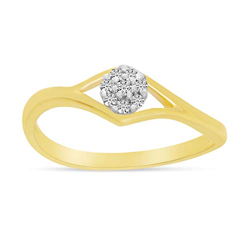LXR 10K żółte złoto diament Cluster pierścionek 0,08 ct