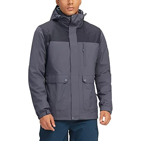 CAMEL CROWN Wanderjacke Herren wasserdichte Outdoorjacke 3 in 1 Funktionsjacke Regenjacke Warme Winterjacke Outdoor Jacke Cover