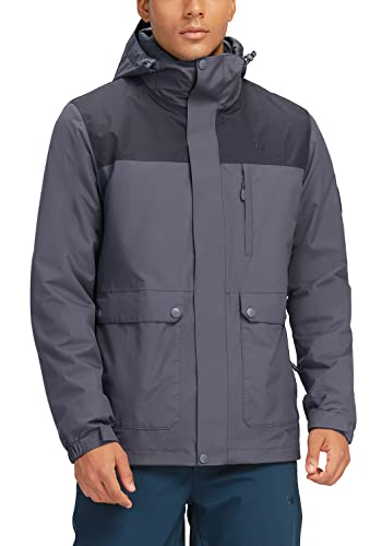 CAMEL CROWN Wanderjacke Herren wasserdichte Outdoorjacke 3 in 1...