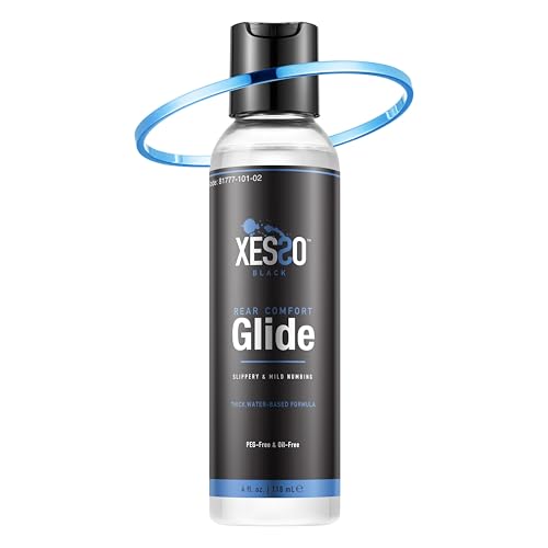 XESSO Anal Desensitizing Lube 4 Fl Oz, Water-Based Lubricant Rear Comfort Glide for Men, Women & Couples, Gently Numbing, Backdoor Relax Lubricant Gel, Made in US, Discreet Packaging