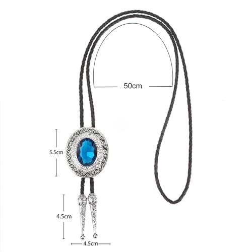 Image of Western Bolo Tie Cowboy Bolo Ties Rhinestone Necklace Bola Tie for Men Women