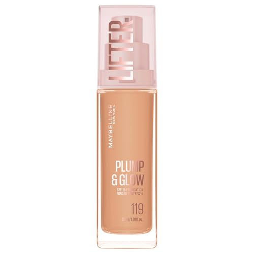 Maybelline New York Highlighten-Make-up, für alle Hauttypen, aufgefüllte und strahlende Haut, natürliches Finish, mit Hyaluronsäure und Niacinamid, Lifter Plump and Glow, Farbton 102, 30 ml