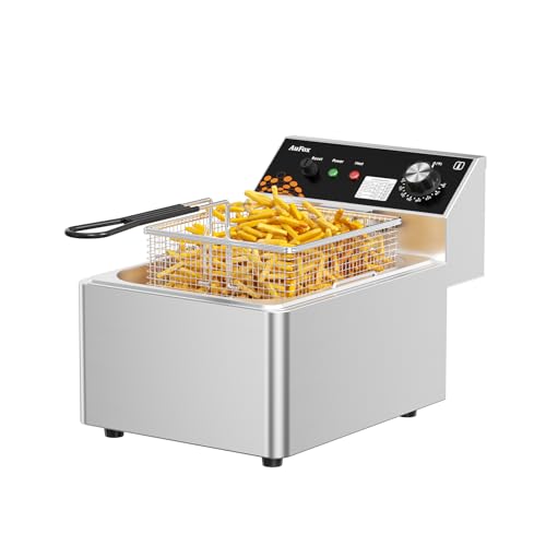 Commercial Deep Fryer 10.56Qt Countertop Fryers 1.0mm Thickened S...