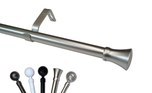 MadeInNature Tringle à Rideaux Extensible Design, de 120 à 210 cm, Prix Imbattable par quantité, Kit Tringle Complet, Embouts Supports et Tube métal (Balzac gris...