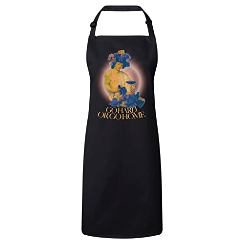 Tablier cuisine noir Go Hard or Go Home cadeau humour vintage
