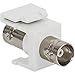 ICC 75 Ohm BNC Modular Jack with Nickel Plated Connector in HD Style, White, Single