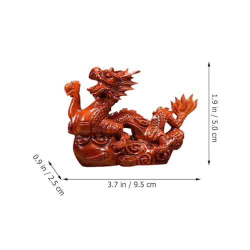 Wooden Dragon Ornaments - Hand-Carved Chinese Dragon Decoration for Living Room for Lovers 9 5Cm, Brown, 9.50X5.00X2.50CM - Image 3