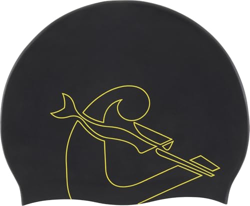 Cressi Eddie Swim Cap Gorro de Natación, Unisex-Adult, Negro/Amarillo, Talla única
