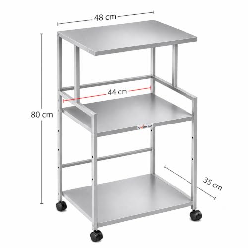 Image of WINSTAR Printer Stand, Solid & Sturdy, Modern Contemporary Look, Space Saving, Made in India (Silver, 3 Tier)