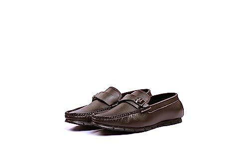 Image of IE-1011 Men's Classic Buckle Loafers - Available in Black, Brown & Tan Colors