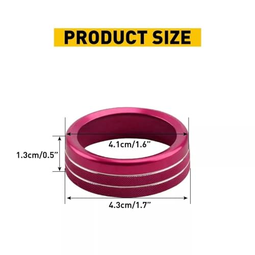Image of Aluminum Alloy AC Knob Covers Kit for Toyota Tacoma 2016-2023 (4pcs Pink) - HVAC Control Button Covers, Metal Air Conditioner Dial Covers, Durable Interior Upgrade Accessories