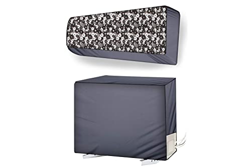 Image of Split AC Cover for 1.5 Ton Indoor & Outdoor Unit | Waterproof & Dustproof Protection | UV Resistant | Durable PVC Material | Weatherproof Outdoor Cover | Easy Installation