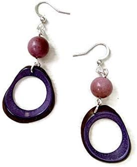 earrings in lavender, organic dangle earrings Tag220