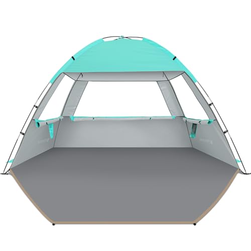 Venustas Beach Tent Sun Shelter for 3/4/6/8 Person, UPF 50+ UV Protection Beach Canopy, Lightweight and Easy Setup Cabana, Portable Beach Shade Tent