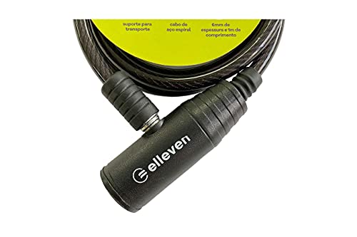 Cadeado Espiral 1M X 6Mm Preto C/Suporte Elleven