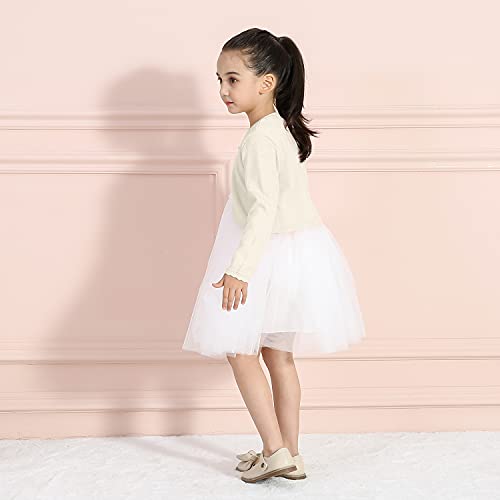 Girls Open Front Sparkle Bolero Shrug Kids Long Sleeve Button Closure Cropped Cardigan Knit Sweater,Gold, 3-4 Years #TOP3