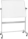 Best-Rite Deluxe Reversible Mobile Whiteboard, Porcelain Markerboard Both Sides, Aluminum Trim, Panel Size 4 x 8 Feet (668AH-DD)