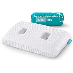 BLISSBURY Ear Pillow with Hole | Ear Piercing Pillow | Adjustable Memory Foam with for chondrodermatitis CNH | Piercing Pillow for Side Sleepers
