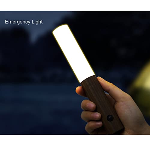 Landgoo Motion Sensor Night Lights Magnet Body Sensor Hallway Night Lights Rechargeable Led Light Portable Stairway Night Lights Wooden Wall Sconce Battery Powered Cabinet Lights(Walnut Wood 2Pcs) #TOP4