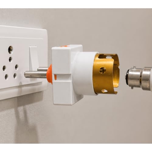 Image of Hi-Plasst 2 Pin to B22 Bulb Holder Adapter with Dual Socket | Multi Pendant Converter | Brass Connector | Suitable for Indian Sockets (2)