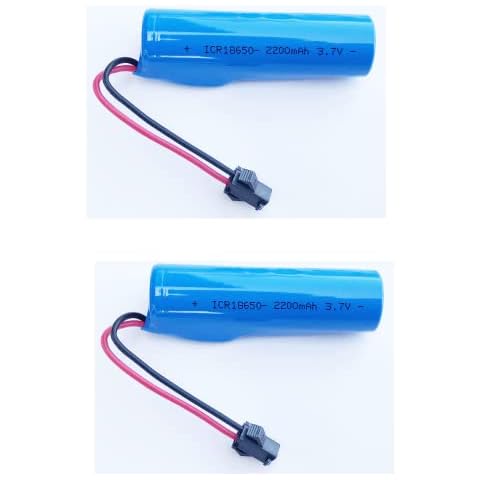 FORCETEKDATA 2 Pack 3.7v 2200mAh ICR18650 Rechargeable Lithium Ion Battery with SM 2P Plug Cover