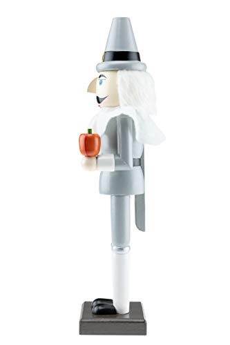 Pilgrim Nutcracker by Clever Creations | Wearing Black and White Pilgrim Outfit | Festive Collectable Christmas Decor | Perfect for Shelves and Tables | 100% Wood | 14” Tall - Thumbnail 3