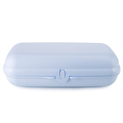 Tupperware Eco+ To Go Maxi-Twin hellblau Brotbox Pausenbox Snackbox Sandwichbox Lunchbox (inkl. 1x Ausstecher)