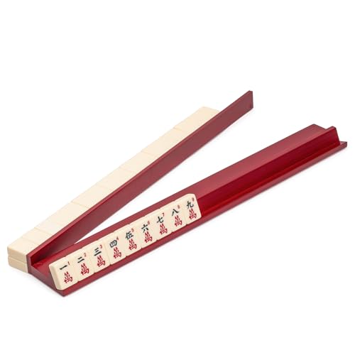 Yellow Mountain Imports 18-Inch Dark Pine Wooden Mahjong Game Racks with Built-in Pushers - Set of 4 product thumbnail 10