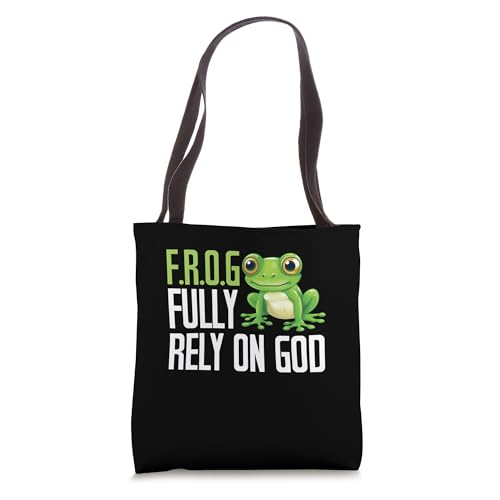 Faithful FROG Design - Fully Rely on God Symbolic Art Tote Bag