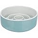 TRIXIE Slow Feeding Napf, Anti Schling Napf Für Hunde, Keramik, 0,45 L/Ø 14 cm, ‎grau/blau,1 stück (1er Pack) - 24520