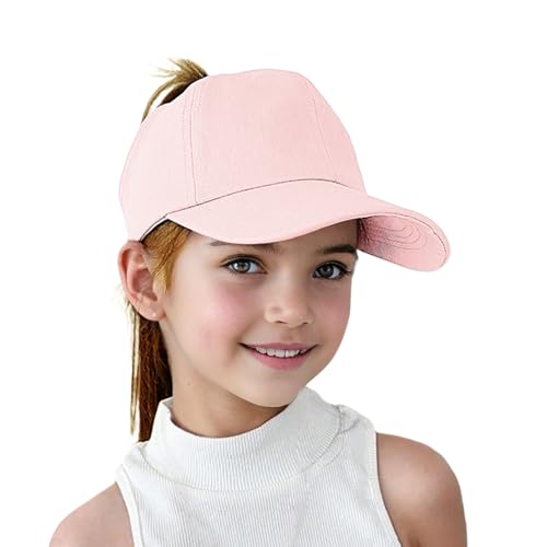 Jastore Kids Baseball Hat Visor Little Girl Sun Protection Hat Ponytail Hole Sun Hat Beach Sun Hat for Children