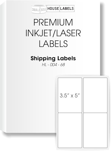 HOUSELABELS 4-up Shipping Labels (3-1/2