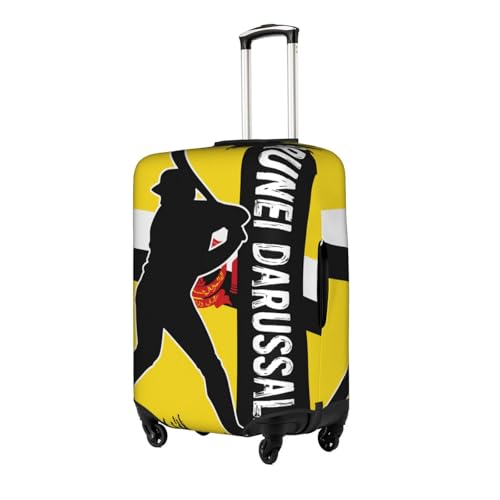 Travel Luggage Cover Baseball Player Brunei Darussalam Flag Fashion Washable Baggage Suitcase Protector Fit For Luggage X-Large2